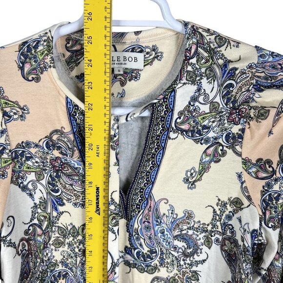 Hale Bob Los Angeles Womens S Paisley Blouson Sleeve  Amata Top Tie Neck Blouse - Picture 11 of 15